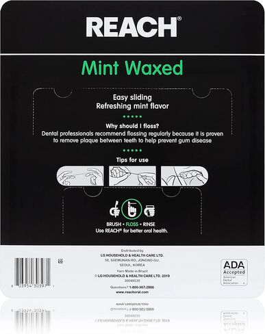 REACH Waxed Dental Floss 3 Pack Bundle, Mint, Plaque Remover, Shred Resistant, Extra Wide Cleaning, Gentle on Gums & Teeth, PFAS-Free, Oral Care, for Adults & Kids, 55yd in Saudi Arabia