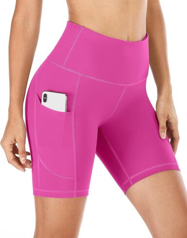 IUGA Biker Shorts Women 6" Workout Shorts Women with Pockets High Waisted Yoga Running Gym Spandex Compression Shorts in Saudi Arabia
