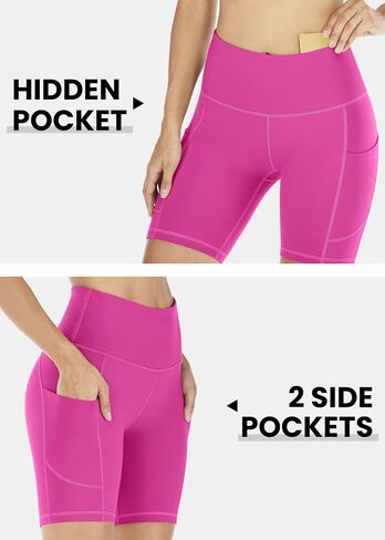 IUGA Biker Shorts Women 6" Workout Shorts Women with Pockets High Waisted Yoga Running Gym Spandex Compression Shorts in Saudi Arabia