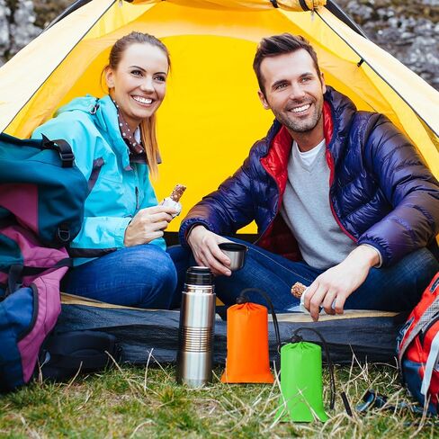 Qunclay 12 مجموعة كيس النوم في حالات الطوارئ البقاء على قيد الحياة Bivvy كيس بطانية مع صفارات خفيفة الوزن المحمولة حقيبة البقاء الحرارية خيمة سميكة مع غطاء محرك السيارة تمديد النايلون الاشياء كيس in Saudi Arabia