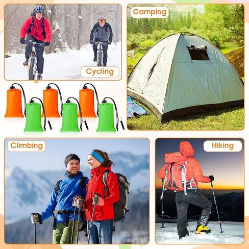 Qunclay 12 مجموعة كيس النوم في حالات الطوارئ البقاء على قيد الحياة Bivvy كيس بطانية مع صفارات خفيفة الوزن المحمولة حقيبة البقاء الحرارية خيمة سميكة مع غطاء محرك السيارة تمديد النايلون الاشياء كيس in Saudi Arabia