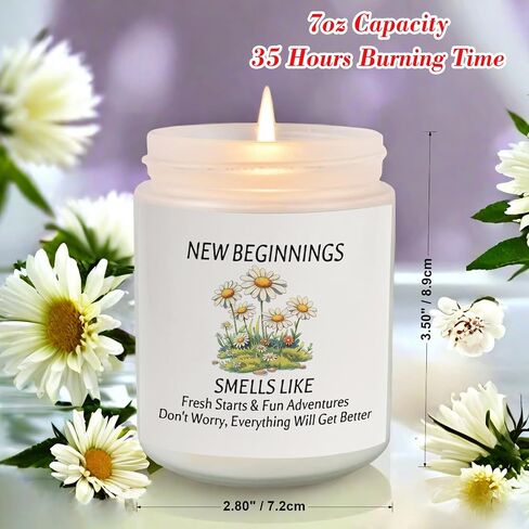 New Beginnings Gifts for Women, 15oz Daisy Mug + 7oz Lavender Scented Candle Present Set for Coworker Leaving, Graduation, Farewell, Goodbye, Good Luck, New Job, Break Up, Divorce Gifts in Saudi Arabia