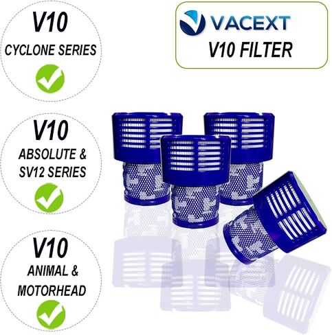 8 Pack Vacuum Filters Replacement Kit Compatible with Dyson V7, V8 Animal and Absolute Cordless Vacuum, 4 Post Filter & 4 Pre Filter, Compare to Part 965661-01 and 967478-01 in Saudi Arabia