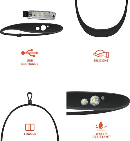 KNOG Quokka Silicone Rechargeable Headlamp - 150 Lumen, LED Head Lamp w/ 4 Modes, Waterproof Headlamp Flashlight for Outdoor, Camping & Hiking Gear in Kuwait