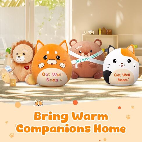 Houwsbaby 12" Brown Get Well Soon Teddy Bear Plush Pillow,Get Well Soon Bear Stuffed Animal, Broken Arm Bandage Bear plush for Kids Boys Girls Adult After Surgery Presents in Saudi Arabia