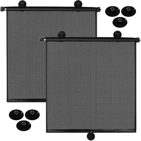 2 Pack 23" Extra Wide Car Window Shades Large Car Sun Shade for Window Sun Visor for Car Side Window Retractable Window Shade Roll for UV and Sun Glare Protection Car Travel Accessories in Saudi Arabia