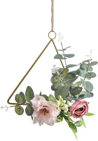 Pauwer Succulent Wedding Wreath Set of 3 Artificial Succulent Plants with Eucalyptus Leaves Metal Floral Hoop Wreath Garland for Wedding Backdrop Nursery Wall Decoration in Kuwait