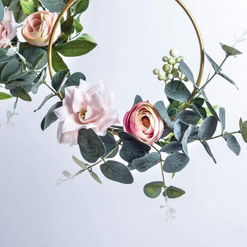 Pauwer Succulent Wedding Wreath Set of 3 Artificial Succulent Plants with Eucalyptus Leaves Metal Floral Hoop Wreath Garland for Wedding Backdrop Nursery Wall Decoration in Kuwait