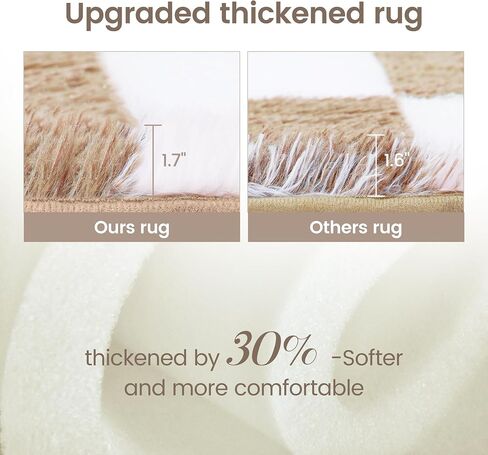 Super Soft Rug for Bedroom, 4x6 Ft Pink and White Area Rug Classic Checkered Shaggy Rug Anti-Skid High Pile Soft Fluffy Rug Fuzzy Carpet for Living Room Bedroom Kids Room Nursery, Dorm Home Decor in Saudi Arabia