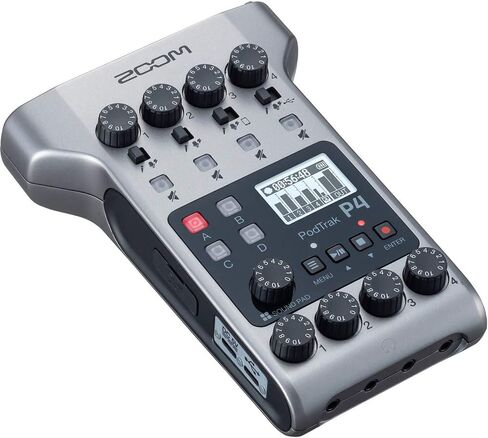 Zoom PodTrak P4 Portable Multitrack Battery Powered, 4 Microphone Inputs, 4 Headphone Outputs, 2-In/2-Out Podcast Recorder Bundle with BTA-2 Bluetooth Adapter in Saudi Arabia