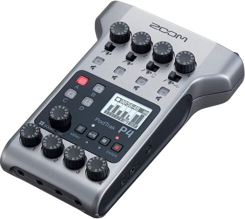 Zoom PodTrak P4 Portable Multitrack Battery Powered, 4 Microphone Inputs, 4 Headphone Outputs, 2-In/2-Out Podcast Recorder Bundle with BTA-2 Bluetooth Adapter in Saudi Arabia