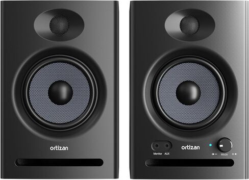 Ortizan C7 Dual-Mode 2.0 Studio Monitors, Active Monitor Speakers for Near Field Music Production, Bluetooth 5.3 Wireless Computer PC Monitor Gaming Bookshelf Speakers(Pair, Black) in Kuwait