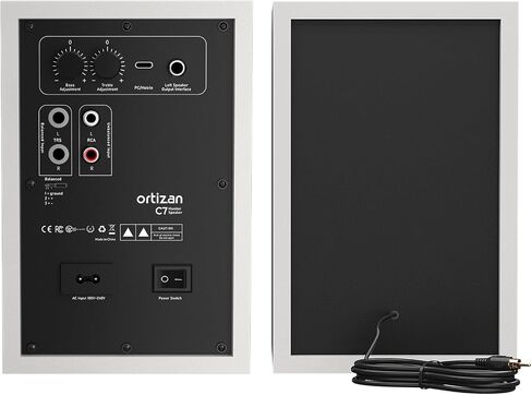 Ortizan C7 Dual-Mode 2.0 Studio Monitors, Active Monitor Speakers for Near Field Music Production, Bluetooth 5.3 Wireless Computer PC Monitor Gaming Bookshelf Speakers(Pair, Black) in Kuwait