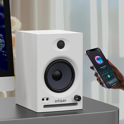 Ortizan C7 Dual-Mode 2.0 Studio Monitors, Active Monitor Speakers for Near Field Music Production, Bluetooth 5.3 Wireless Computer PC Monitor Gaming Bookshelf Speakers(Pair, Black) in Kuwait