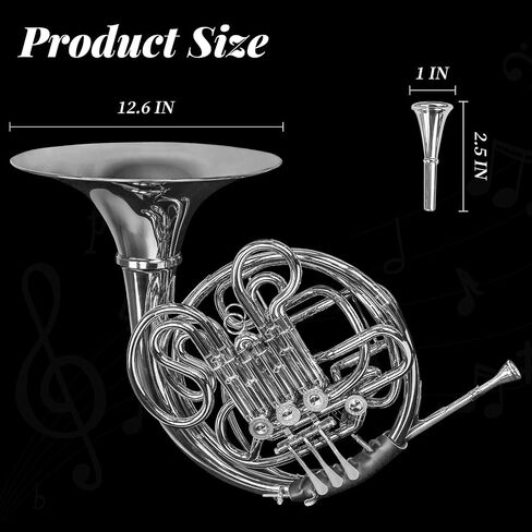 Double French horn, French horn，four keys in F/Bb tuning, selected brass, professional grade French horn detachable design, comes with French Horn Case, gloves, cleaning cloth and cleaning kit(silver) in Saudi Arabia