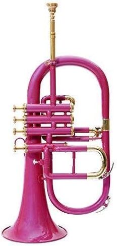 SM'Sai Musicals 4 Valve Flugel Horn With Mouthpiece And Hard Case For School Band Blue Flugel Horn BB Pitch Brass Musical Instrument For Orchestra Beginners Professionals For Kids Adults in Saudi Arabia