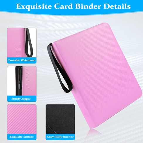 WOT I Trading Card Binder, 900 Pockets Collection Card Binder Sleeves with Polyester Fabric Cover&Zipper - Dark Blue in Saudi Arabia