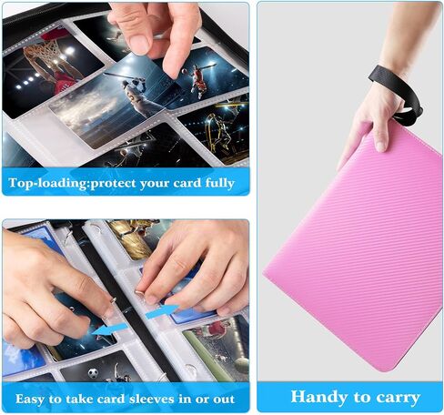 WOT I Trading Card Binder, 900 Pockets Collection Card Binder Sleeves with Polyester Fabric Cover&Zipper - Dark Blue in Saudi Arabia