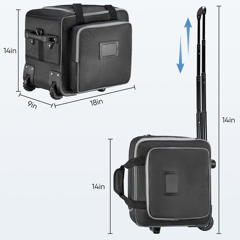 Speaker Bag with Wheels Compatible with Bose S1 Pro / S1 Pro+ / Partybox Encore Essential, Rolling Speaker Carrying Case with Multi-pocket & Fix Strap, Padded Speaker Roller Bag (14.2*9.5*13inches) in Kuwait