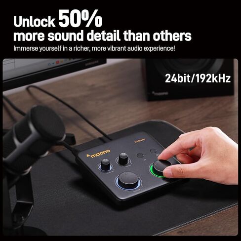 MAONO USB Audio Interface for PC: Interface with XLR Input 24-bit/192kHz Routing Software LOOPBACK ASIO Driver for Recording Music, Home-Studio, Guitar, Podcast, Streaming, DAW(PS22 Lite Black) in Saudi Arabia