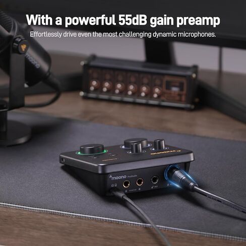 MAONO USB Audio Interface for PC: Interface with XLR Input 24-bit/192kHz Routing Software LOOPBACK ASIO Driver for Recording Music, Home-Studio, Guitar, Podcast, Streaming, DAW(PS22 Lite Black) in Saudi Arabia