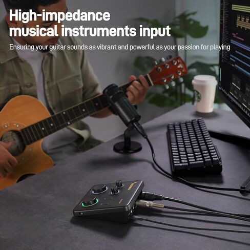 MAONO USB Audio Interface for PC: Interface with XLR Input 24-bit/192kHz Routing Software LOOPBACK ASIO Driver for Recording Music, Home-Studio, Guitar, Podcast, Streaming, DAW(PS22 Lite Black) in Saudi Arabia