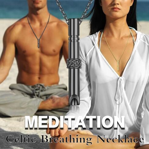 Breathing Necklace 925 Sterling Silver Anxiety Necklace Mindful Breathing Necklace for Women Anxiety Breathing Pendant Stress Relief Necklace Fidget Necklace for Anxiety Calming jewelry in Saudi Arabia