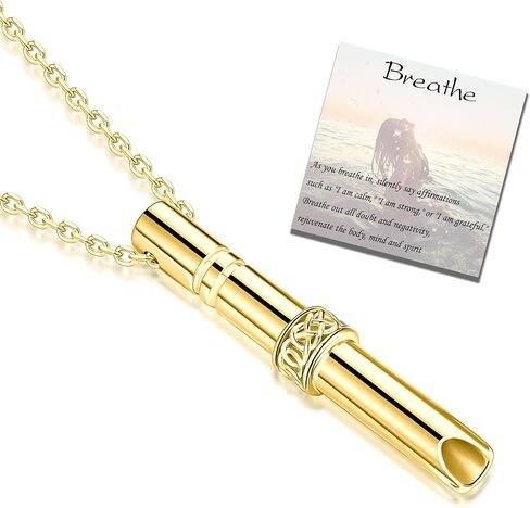 Breathing Necklace 925 Sterling Silver Anxiety Necklace Mindful Breathing Necklace for Women Anxiety Breathing Pendant Stress Relief Necklace Fidget Necklace for Anxiety Calming jewelry in Saudi Arabia
