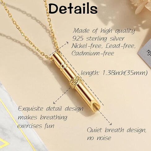 Breathing Necklace 925 Sterling Silver Anxiety Necklace Mindful Breathing Necklace for Women Anxiety Breathing Pendant Stress Relief Necklace Fidget Necklace for Anxiety Calming jewelry in Saudi Arabia