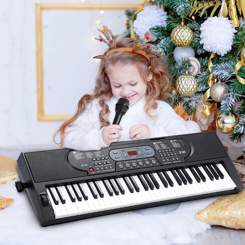 Rengue 61 Keys Keyboard Piano, Electric Digital Piano Set for Beginners, Learning Piano with Light-Up Keys, Speakers, Microphone, Stand, Foldable Bench, Sheet Music Stand and Keyboard Sticker in Saudi Arabia