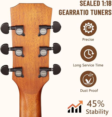 GAOMON Acoustic Guitar,41"Acoustic Guitar Kit Full Size Dreadnought Acustica Guitarra Bundle for Beginner Adult Teen with Gig Bag, Tuner, Strap, Strings, Picks, Capos,Right Hand,Black in Saudi Arabia