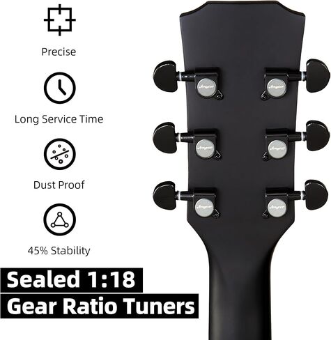 Acoustic Guitar,41"Acoustic Guitar Kit Full Size Steel String Cutaway Grand Auditorium Guitar with Upgraded Gig Bag, Tuner, Strap, Strings, Picks, Capos,Right Hand,Black in Saudi Arabia