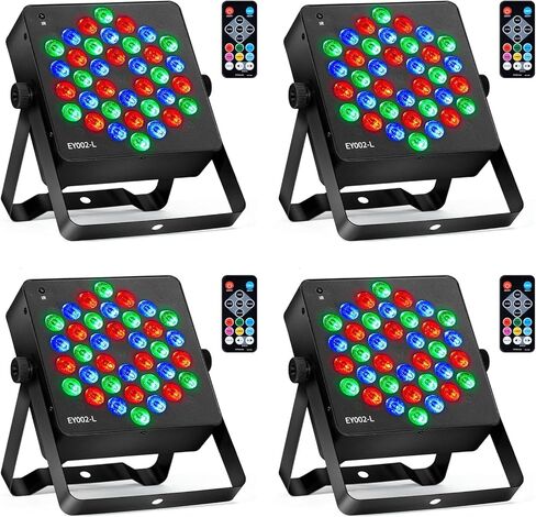 36 مصباح LED للمسرح 4 عبوات - مصابيح RGB LED Par وأضواء حفلات DJ عن بعد ومصابيح DMX التي يتم التحكم فيها بالصوت المنشط لحفلات الزفاف وأعياد الميلاد وعروض الموسيقى وحفلات الرقص وإضاءة المسرح in Saudi Arabia