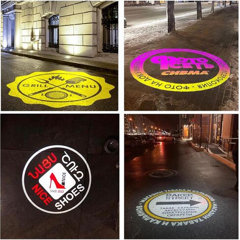 GOBO جهاز عرض LED شعار جهاز عرض خارجي مقاوم للماء شعار المرحلة مخصص GOBO عدسة الإضاءة الديكور الغلاف الجوي الكاشف شعار الشركة ديكور الحفلات (50، واط) in Saudi Arabia