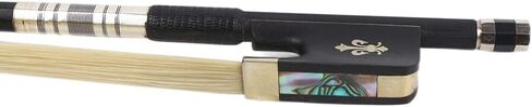 Carbon Fiber Cello bow 4/4 Ebony Frog Natural bow hair Well Balanced Lightweight Strong (Fleur de lis Inlay) in Kuwait