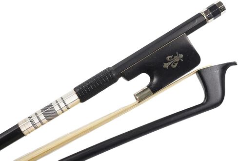 Carbon Fiber Cello bow 4/4 Ebony Frog Natural bow hair Well Balanced Lightweight Strong (Fleur de lis Inlay) in Kuwait