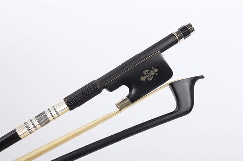 Carbon Fiber Cello bow 4/4 Ebony Frog Natural bow hair Well Balanced Lightweight Strong (Fleur de lis Inlay) in Kuwait