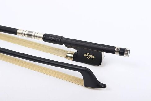 Carbon Fiber Cello bow 4/4 Ebony Frog Natural bow hair Well Balanced Lightweight Strong (Fleur de lis Inlay) in Kuwait
