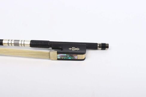 Carbon Fiber Cello bow 4/4 Ebony Frog Natural bow hair Well Balanced Lightweight Strong (Fleur de lis Inlay) in Kuwait
