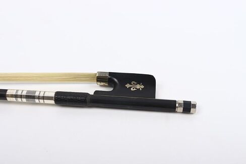 Carbon Fiber Cello bow 4/4 Ebony Frog Natural bow hair Well Balanced Lightweight Strong (Fleur de lis Inlay) in Kuwait
