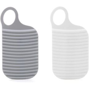 gofidin 2 Pcs Mini Washboard Hand-held Washboard Household Tool Travel Portable Soft Plastic Hand Folding Washboard with Hanging Holes