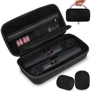 Wireless Microphone Case Compatible with JBL Wireless Two Microphone System, Dual Wireless Microphone Case for Party Box, Singing Karaoke for JBL Mic, Receiver, Adapter, AA Batteries-Orange (Box Only)