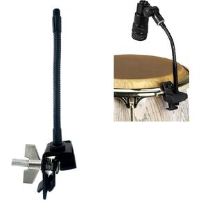 Drum Rim Microphone Clamp Percussion Microphone Mount Attachment for Drum Set Bass Drum Hoop, Drum Microphone Clip Holder with Tension Rod