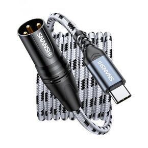 SNANSHI USB C to XLR Cable 6.6 ft, USB Type C to XLR Male Output Cable for Amplifier, Speaker, Mixer Console, etc