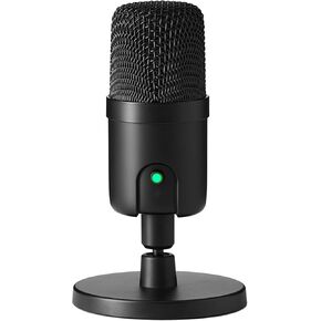 Amazon Basics USB Condenser Microphone for Streaming, Recording, and Podcasting on PC, Plug and Play, Cardioid Pickup, Adjustable Stand with 360° Rotation, 5.8 x 3.4 inches, Black