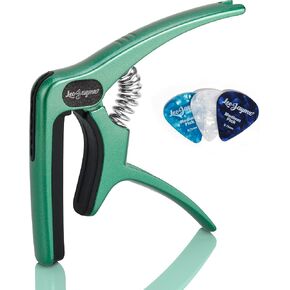 Leo Jaymz Heavy Duty Guitar Capo for Acoustic/Electric Guitars, Guitar Clip made of Zinc Alloy Metal, Guitar Clamp for Bass Classical Guitar, Ukulele, Mandolin,Banjo (Silver)
