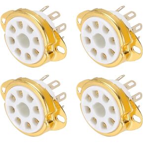 MECCANIXITY 4 Pcs 8pin Tube Socket Ceramic Tube Socket,Vacuum Tube Protect Tube Pin Socket PCB Tube Socket White