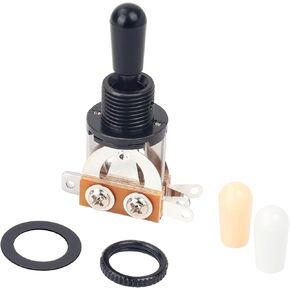 Banworks Metric 3-way Toggle Switch Pickup Selector Switch for Epiphone EPI LP Les Paul Style Guitar JT/DWQ-01 Chrome with Black Tip