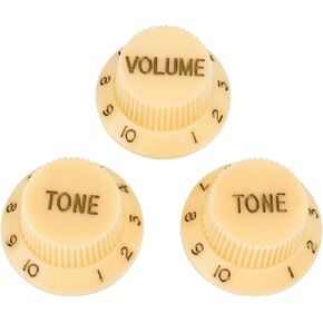 Banworks Electric Guitar Control Knobs 2 Tone and 1 Volume Knobs Speed Knobs Top Hat Metric 6mm (15/64") 18-Spline for Squier Strat Electric Guitars Pack of 3 JT/XN-04 Chrome