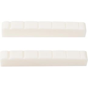Banworks 6-String Electric Guitar Nuts with Radiused Bottom Cattle Bone Nuts Pre-Slotted Nuts Replacement Part for Strat ST Tele Guitars Pack of 2 JT/XZ-01 43x3.2x5/5.65/4.6mm (1-11/16"x1/8"x13/64")